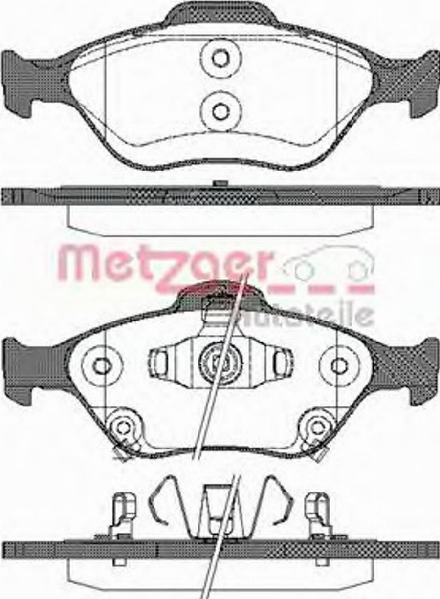 Metzger 076612 - Kit de plaquettes de frein, frein à disque cwaw.fr