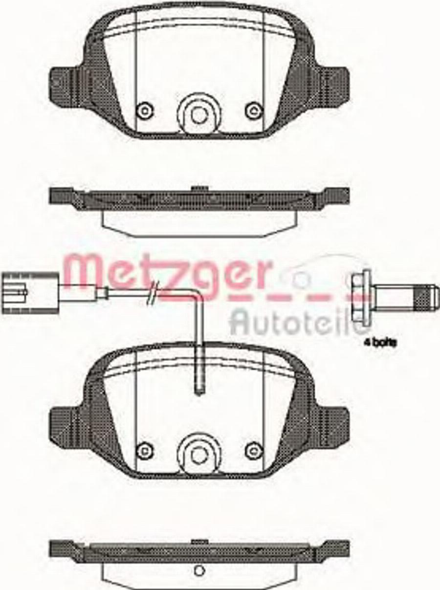 Metzger 072712 - Kit de plaquettes de frein, frein à disque cwaw.fr