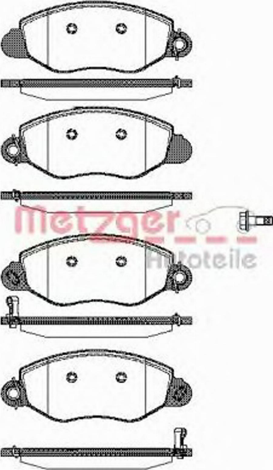 Metzger 077212 - Kit de plaquettes de frein, frein à disque cwaw.fr