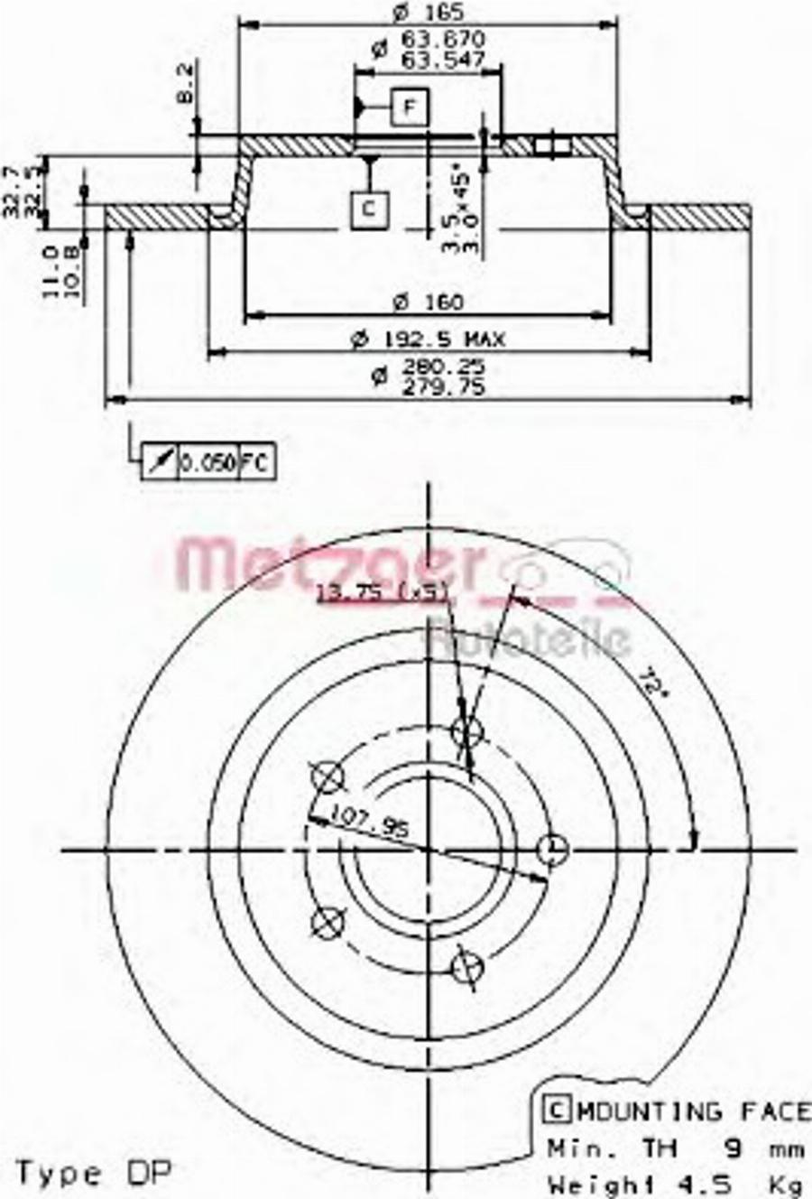 Metzger 14901V - Disque de frein cwaw.fr