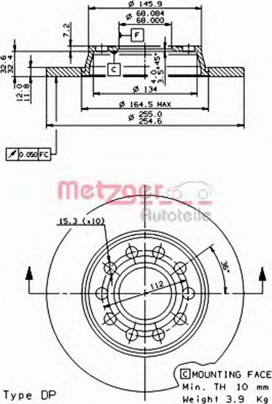 Metzger 14929 - Disque de frein cwaw.fr