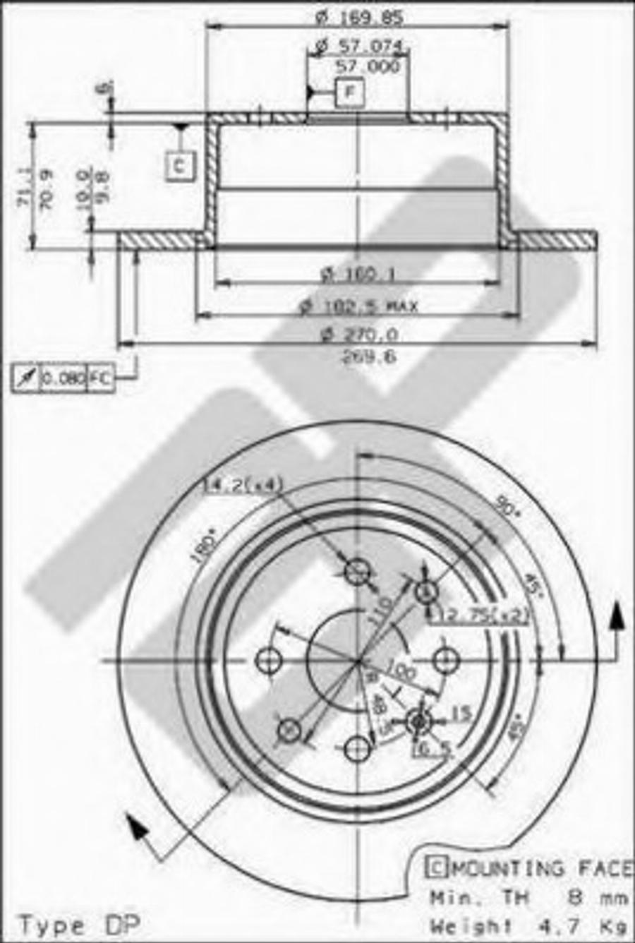 Metzger 14456 - Disque de frein cwaw.fr