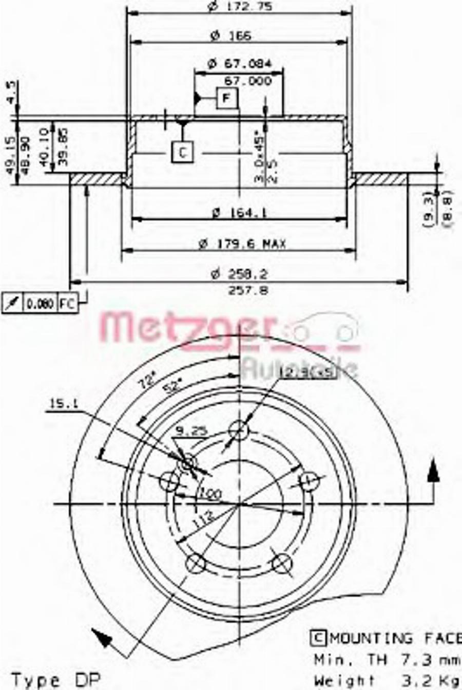 Metzger 14465E - Disque de frein cwaw.fr