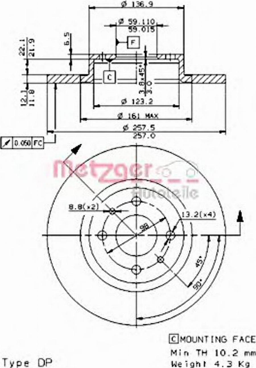 Metzger 14139E - Disque de frein cwaw.fr