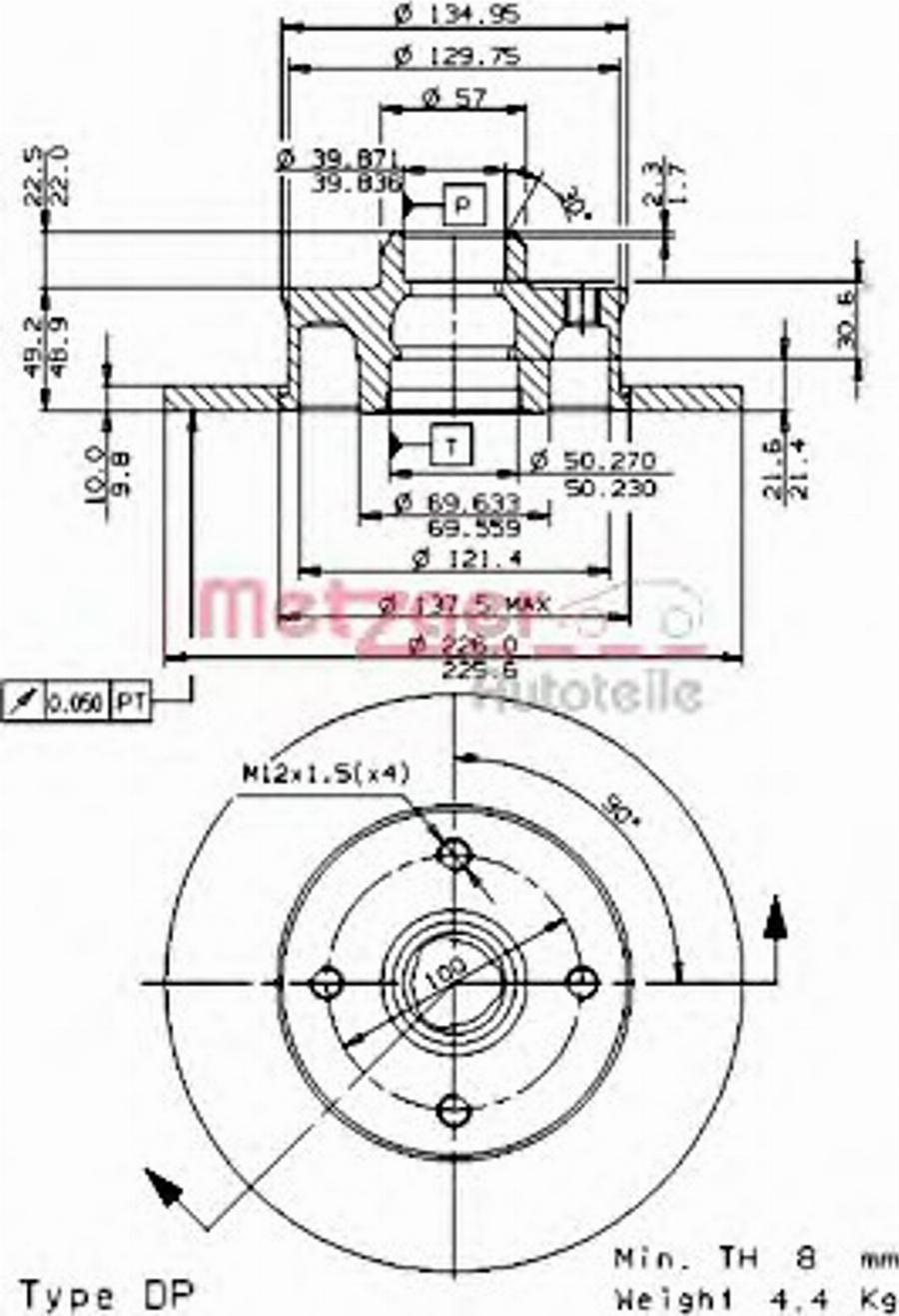 Metzger 14133E - Disque de frein cwaw.fr