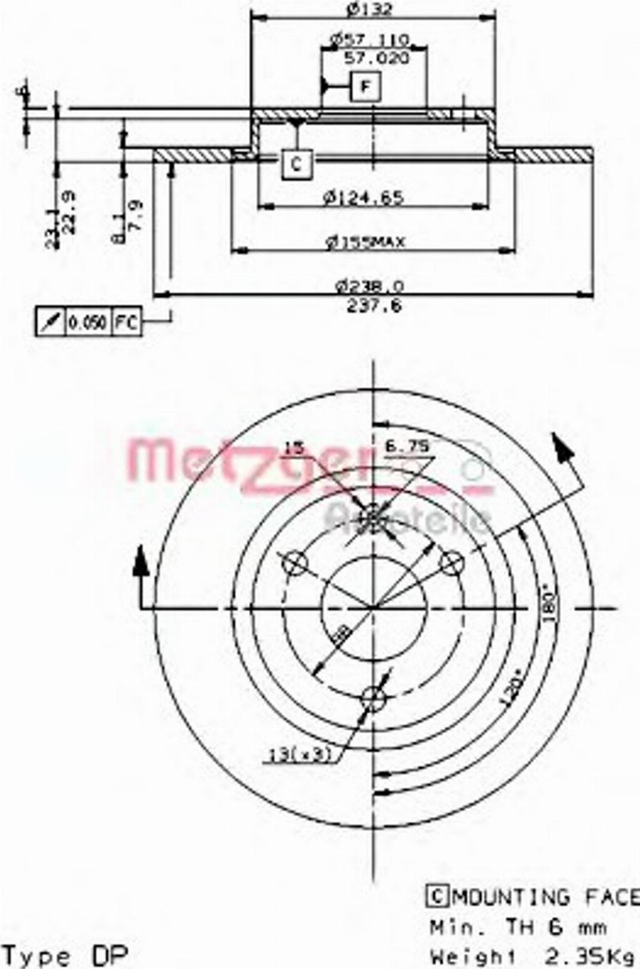 Metzger 14128E - Disque de frein cwaw.fr