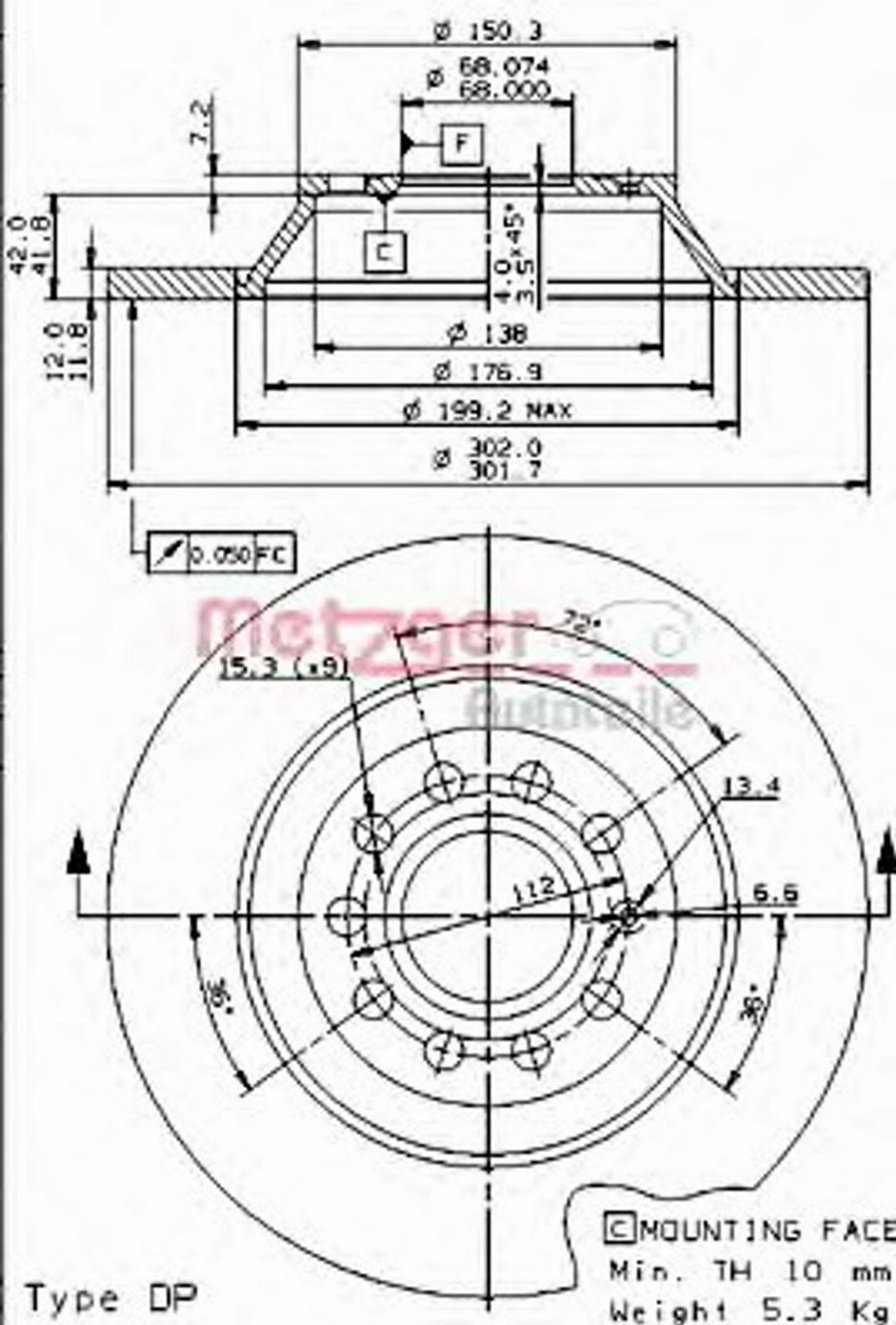 Metzger 14850 - Disque de frein cwaw.fr