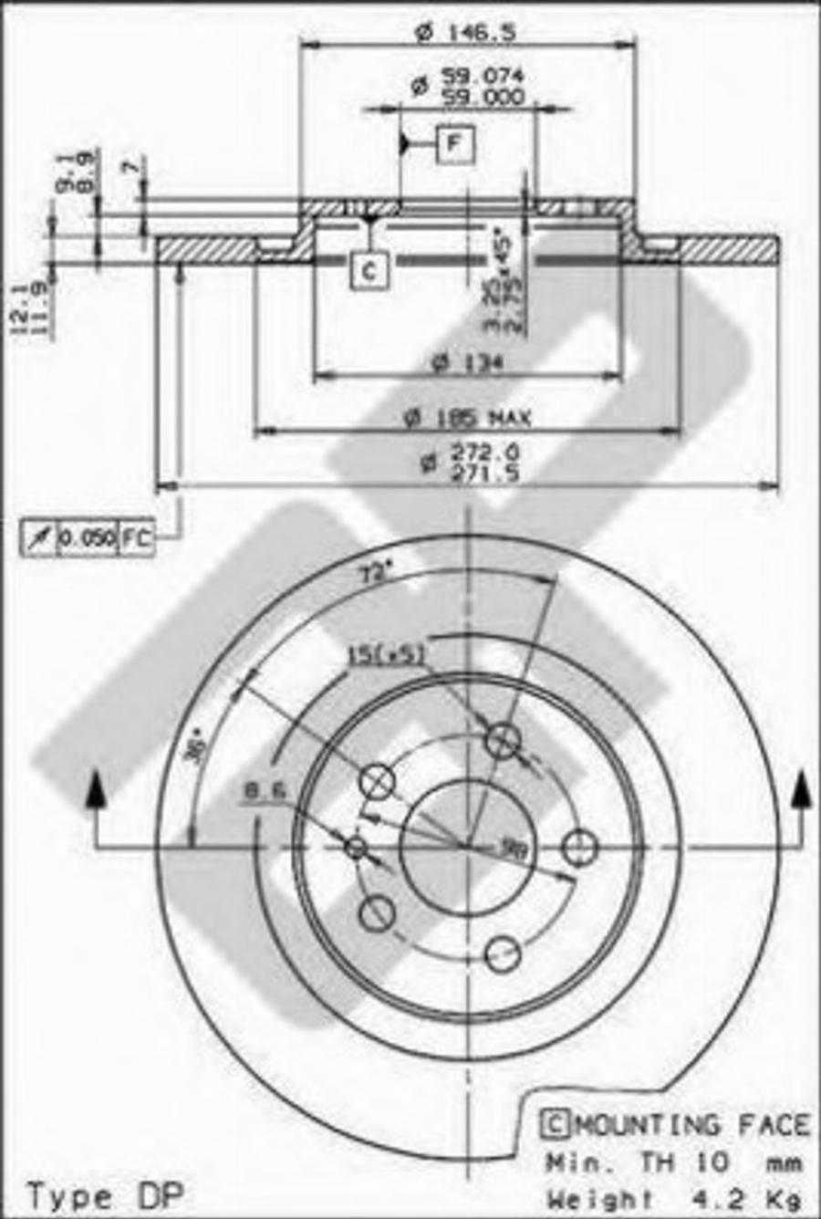 Metzger 14819 - Disque de frein cwaw.fr