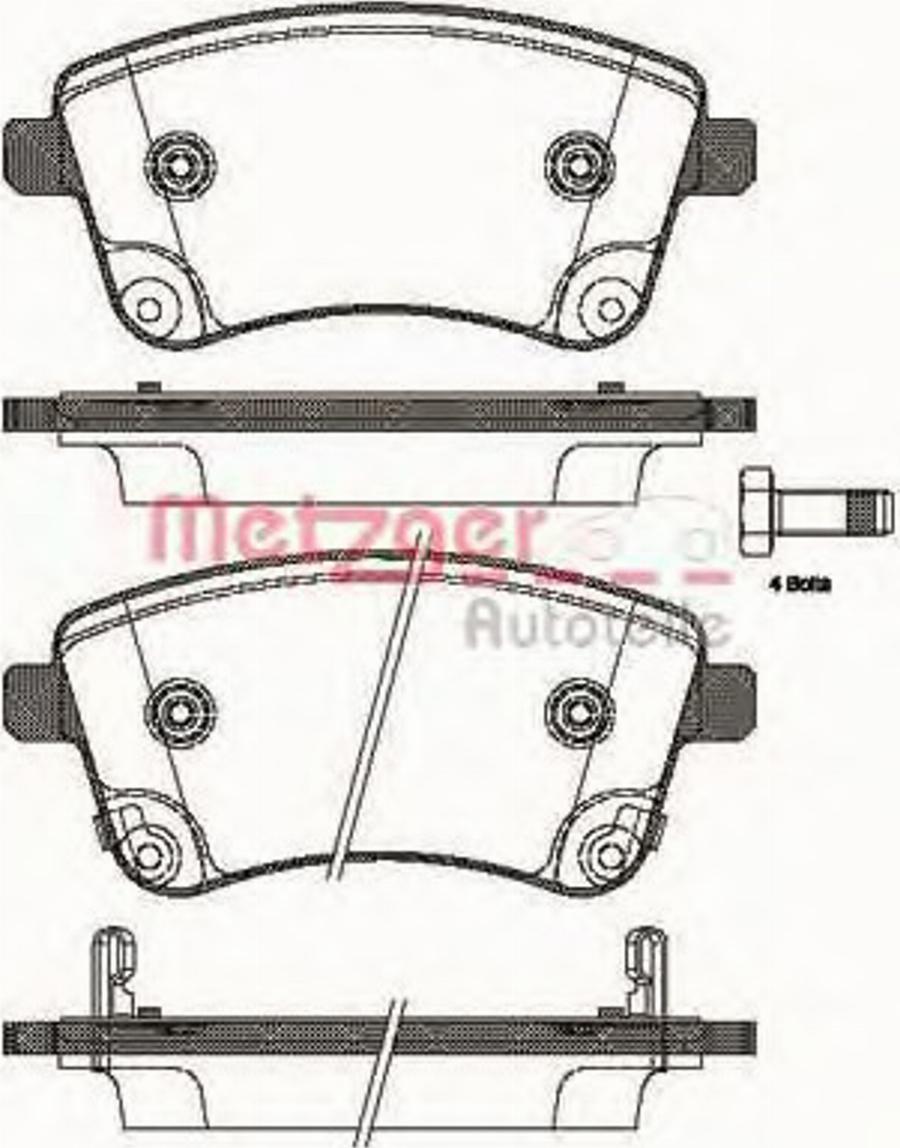 Metzger 143502 - Kit de plaquettes de frein, frein à disque cwaw.fr