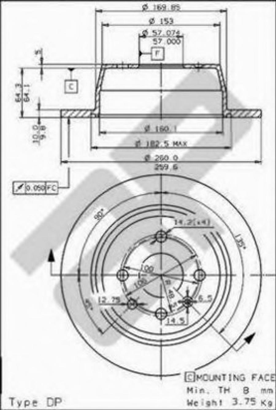 Metzger 14365 - Disque de frein cwaw.fr