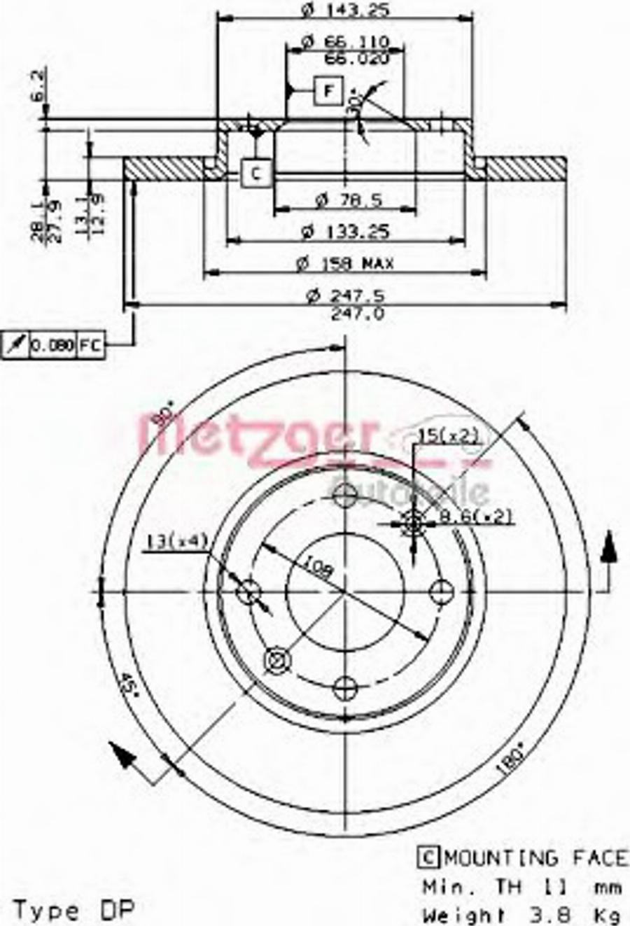 Metzger 14721E - Disque de frein cwaw.fr