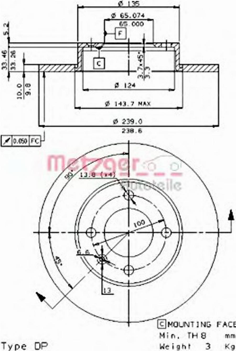 Metzger 16400E - Disque de frein cwaw.fr