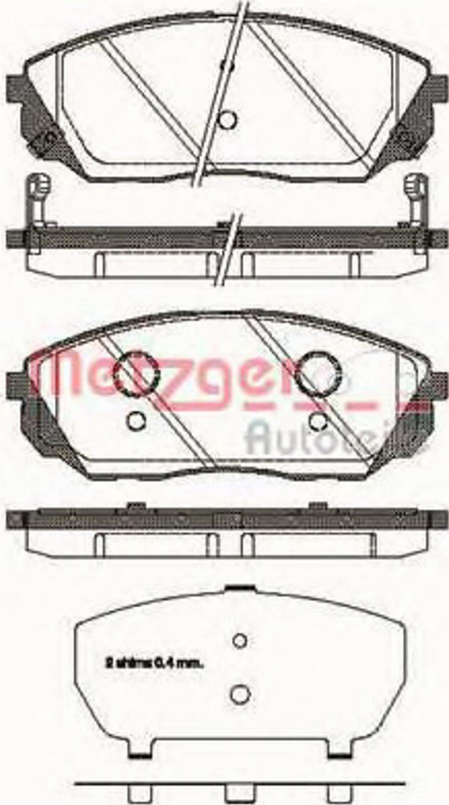 Metzger 1041.12 - Kit de plaquettes de frein, frein à disque cwaw.fr