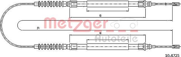 Metzger 10.4725 - Tirette à câble, frein de stationnement cwaw.fr