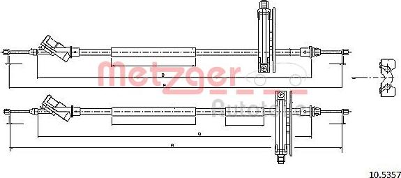 Metzger 10.5357 - Tirette à câble, frein de stationnement cwaw.fr