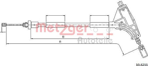 Metzger 10.6211 - Tirette à câble, frein de stationnement cwaw.fr