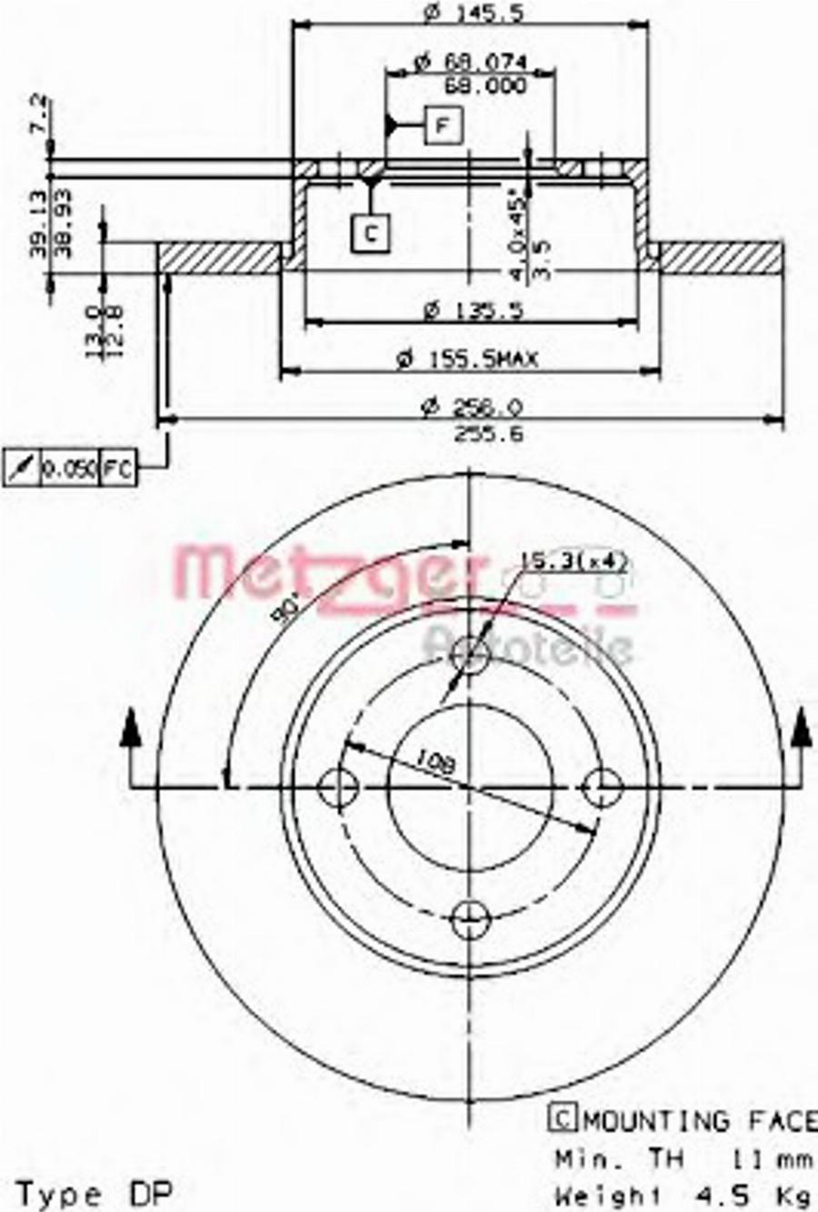 Metzger 10025 E - Disque de frein cwaw.fr