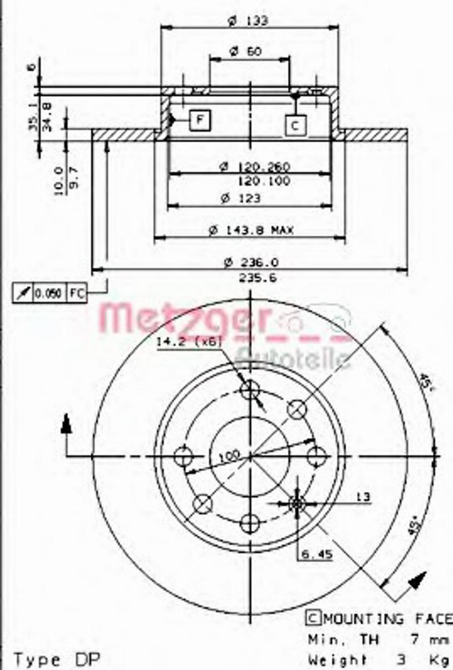 Metzger 10129E - Disque de frein cwaw.fr