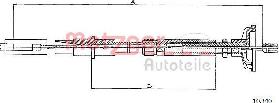 Metzger 10.340 - Tirette à câble, commande d'embrayage cwaw.fr