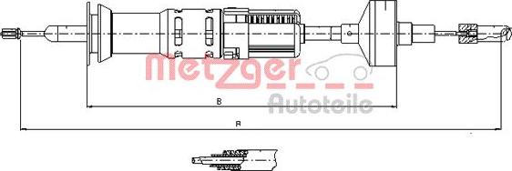 Metzger 10.3412 - Tirette à câble, commande d'embrayage cwaw.fr