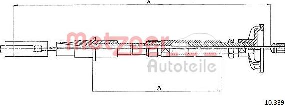 Metzger 10.339 - Tirette à câble, commande d'embrayage cwaw.fr