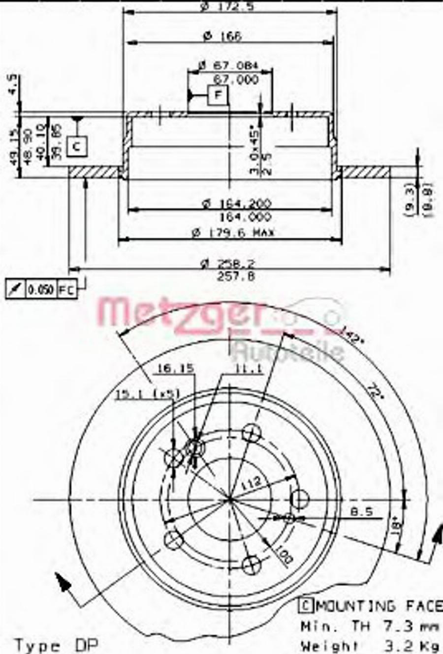 Metzger 10276E - Disque de frein cwaw.fr