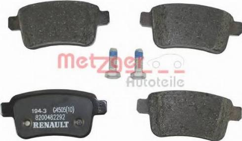 Metzger 1160104 - Kit de plaquettes de frein, frein à disque cwaw.fr