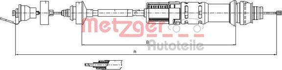 Metzger 11.2198 - Tirette à câble, commande d'embrayage cwaw.fr