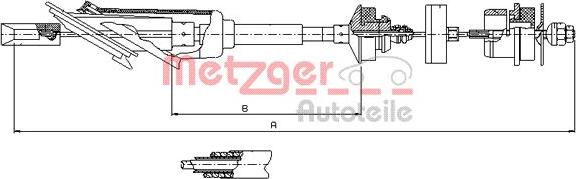 Metzger 11.2254 - Tirette à câble, commande d'embrayage cwaw.fr