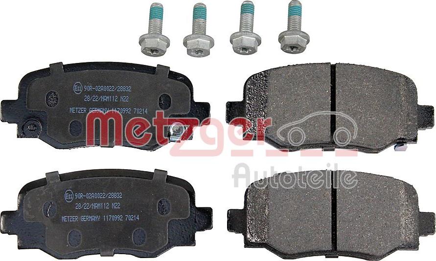 Metzger 1170992 - Kit de plaquettes de frein, frein à disque cwaw.fr