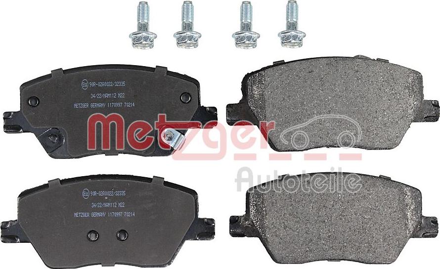 Metzger 1170997 - Kit de plaquettes de frein, frein à disque cwaw.fr