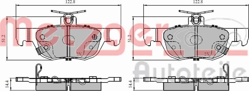 Metzger 1170953 - Kit de plaquettes de frein, frein à disque cwaw.fr