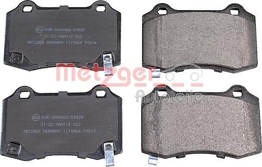 Metzger 1170964 - Kit de plaquettes de frein, frein à disque cwaw.fr