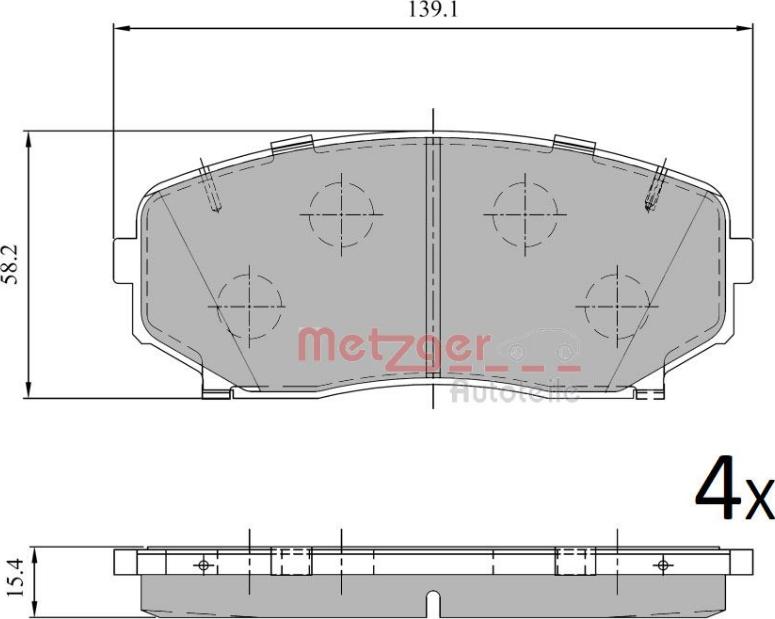 Metzger 1170966 - Kit de plaquettes de frein, frein à disque cwaw.fr