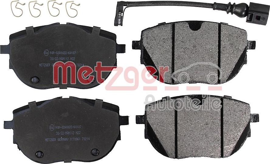 Metzger 1170961 - Kit de plaquettes de frein, frein à disque cwaw.fr