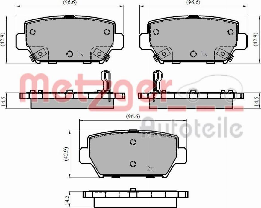 Metzger 1170967 - Kit de plaquettes de frein, frein à disque cwaw.fr