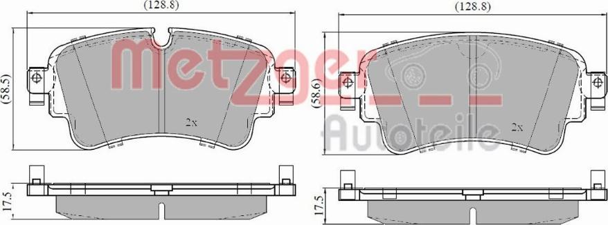 Metzger 1170904 - Kit de plaquettes de frein, frein à disque cwaw.fr