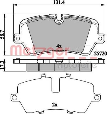 Metzger 1170902 - Kit de plaquettes de frein, frein à disque cwaw.fr