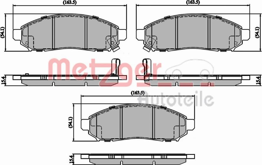 Metzger 1170916 - Kit de plaquettes de frein, frein à disque cwaw.fr