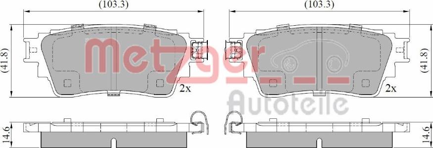 Metzger 1170913 - Kit de plaquettes de frein, frein à disque cwaw.fr