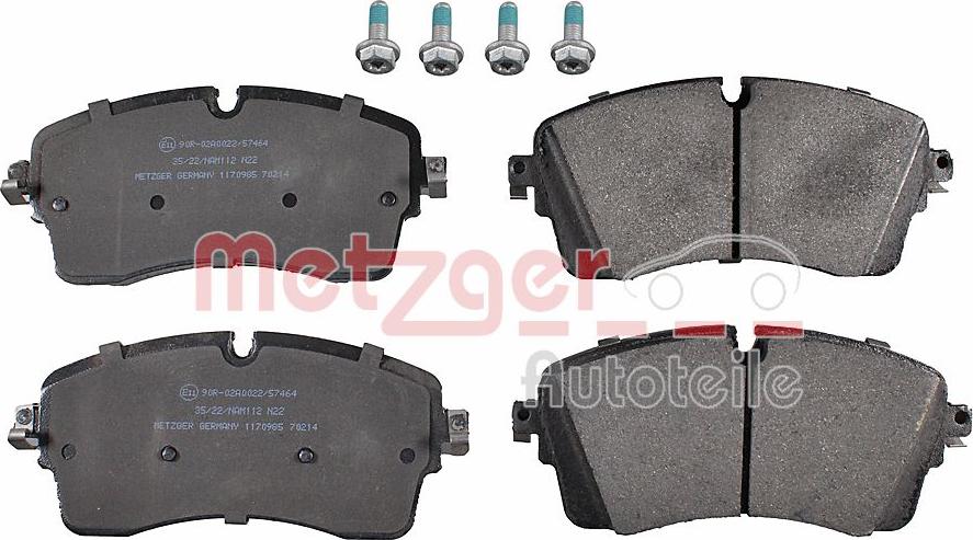 Metzger 1170985 - Kit de plaquettes de frein, frein à disque cwaw.fr