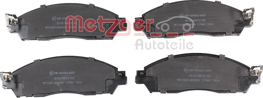 Metzger 1170981 - Kit de plaquettes de frein, frein à disque cwaw.fr