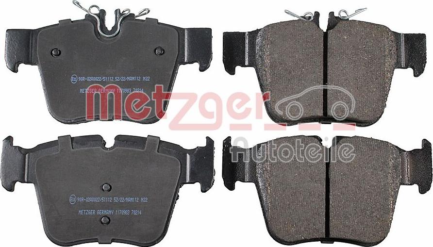 Metzger 1170983 - Kit de plaquettes de frein, frein à disque cwaw.fr