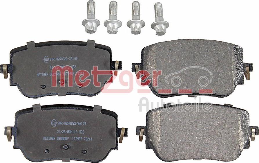 Metzger 1170987 - Kit de plaquettes de frein, frein à disque cwaw.fr