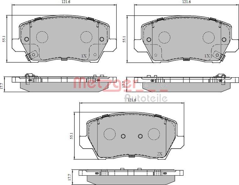 Metzger 1170930 - Kit de plaquettes de frein, frein à disque cwaw.fr