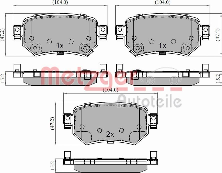 Metzger 1170933 - Kit de plaquettes de frein, frein à disque cwaw.fr