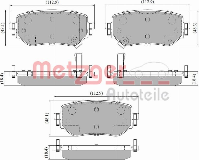 Metzger 1170937 - Kit de plaquettes de frein, frein à disque cwaw.fr