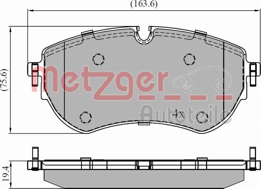 Metzger 1170921 - Kit de plaquettes de frein, frein à disque cwaw.fr