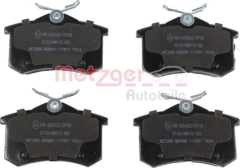 Metzger 1170971 - Kit de plaquettes de frein, frein à disque cwaw.fr