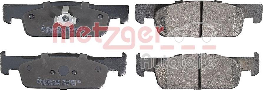 Metzger 1170977 - Kit de plaquettes de frein, frein à disque cwaw.fr